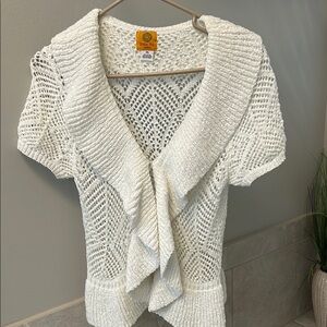 White Open-Knit Women's Sweater